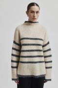 Second Female Ovalis Mohair Blend Knit Tneck Kvinde Brazilian Sand Gre...