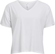 Object Objannie RE S/S Vneck TOP Noos Kvinde White Kortærmede T-shirts...