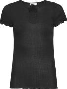 Rosemunde Rwbliss SS top Kvinde Black W. Silver Lurex Toppe Str L - ho...