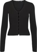 Vero Moda Vmgold RIB LS Vneck Button Pullove Kvinde Black Cardigans St...