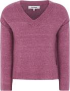 Soft Rebels Srallison Vneck Knit Kvinde Rose Wine Melange Sweaters Str...