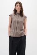 InWear Nixieiw Top Kvinde Sandy Grey Kortærmede Bluser Regular Fit Str...