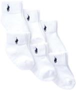 Polo Ralph Lauren Cottonsport Qrtr-sox-6pk Str 18/24 - Hvid Strømper h...