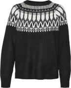 Vero Moda Vmsimone LS Nordic Pullover GA REP Kvinde Black/w. Birch Swe...