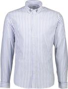 Lindbergh Striped Superflex Oxford L/S Mand Blå Langærmede Skjorter St...