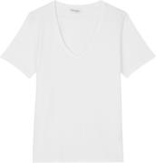 Marc O’Polo Tshirt, Short Sleeve, V-neck Kvinde White Kortærmede T-shi...