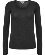 mbyM Anna top Kvinde 671 Dark Grey Mel Langærmede T-shirts Str L - Ela...