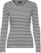 Selected Femme Slfanna LS Crew Neck TEE STR S Noos Kvinde Sort Langærm...