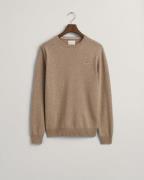 Gant Superfine Lambswool Cneck Mand Dk. Sand Melange Sweaters Str L - ...