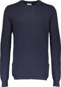 Lindbergh Strik med Rund Hals Mand Blå Sweaters Slim Fit Str L - hos M...