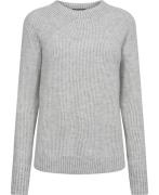 Montego Plated Rib Ragla Kvinde Glacier Grey Sweaters Str 40 - hos Mag...