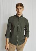 Bruun & Stengade BS Muriel Casual Modern Fit Shirt Mand Army Langærmed...