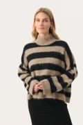 Part Two Liepapw PU Kvinde Mink Melange Stripe Sweaters Regular Fit St...