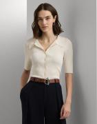 Lauren Ralph Lauren Matte Rayon/nylonbutton Down Kvinde Mascarpone Cre...