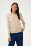 Kaffe Kalizza Knit Pullover Kvinde Feather Gray Melange Sweaters Str L...