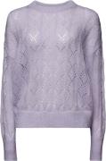 Esprit moh Blend Solid Kvinde Lavender Sweaters Str L - hos Magasin