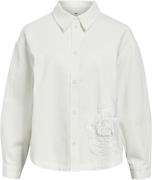 Object Objnate LO L/S Shirt CC1 AW Kvinde White Sand Langærmede Skjort...