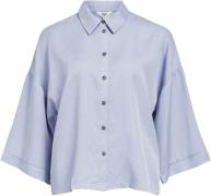 Object Objtilda Boxy Shirt Noos Kvinde Brunnera Blue/col Langærmede Sk...