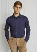 Bruun & Stengade BS Delfin Performance Fit Shirt Mand Navy Langærmede ...