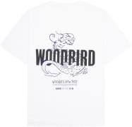 Woodbird Wbbaine Dragon Tee Mand White Kortærmede T-shirts Str L - hos...