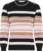 Micha Bbjumper_Bbautumnviscstripekni Kvinde Blk/rose Sweaters Str L - ...