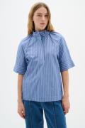 InWear Merlissaiw SS Shirt Kvinde Blue Stripes Skjorter Regular Fit St...