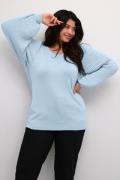 Kaffe Curve Kclini Knit Pullover Kvinde Celestial Blue Sweaters Str S ...