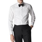 ETON Contemporary Fit White Plissé Black Tie Shirt Mand Hvid Langærmed...