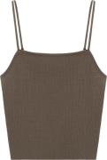 MANGO Knit Strap top Kvinde Beige - Khaki Langærmede Bluser Str L - ho...