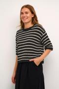 Kaffe Kaysabel Knit Pullover Kvinde Black/antique White Stripe Sweater...