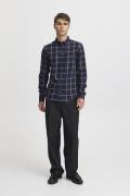 Casual Friday Cfanton LS BD 0159 Checked Brushed Mand Dark Navy Melang...