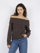 Neo Noir Jane Knit Blouse Kvinde Brown Melange Sweaters Str 40 - hos M...