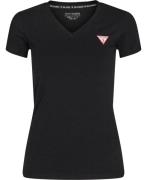 GUESS SS VN Mini Triangle TEE Kvinde Jet Black A996 Kortærmede T-shirt...