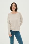 Culture Cuannemarie Solid Jumper Kvinde Warm Sand Melange Langærmede B...