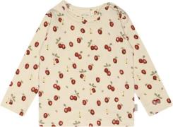 PETIT PIAO Tshirt L/S Printed Str 80 cm - Apple Aop Langærmede T-shirt...