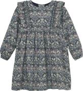 Huttelihut Dress in Liberty Fabric Str 128 - Dark Navy Kjoler hos Maga...