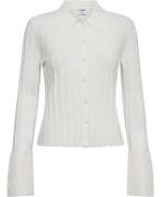 Filippa K Knitted Shirt Kvinde Snow White Cardigans Str L - hos Magasi...