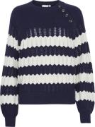 Atelier Rêve Irmaise LS3 Kvinde Maritime Blue Sweaters Regular Fit Str...