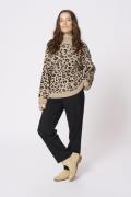 Cream Crsava Knit Pullover Kvinde Light Brown Animal Spots Sweaters St...