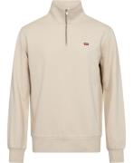 Levi's Original HM 1/4 ZIP FOG Mand Hvid Sweatshirts Str L - Bomuld ho...