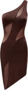 OW Collection Curve Mini Dress Kvinde Brown Korte Kjoler Str L - hos M...