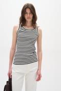 InWear Dagnaiw Striped Tank Kvinde Black / Whisper White Tanktoppe Sli...