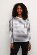 Kaffe Kawinny LS Tshirt Kvinde Antique White / Beacon Blue Langærmede ...