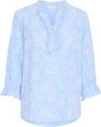 Sorbet Sbalexa F 3/4 Blouse Kvinde Cerulean Langærmede Bluser Str L - ...