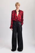 Gestuz Elvagz P Silk Shirt Kvinde Red Leaves Skjorter Str 40 - hos Mag...