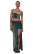 Cannari Concept Curved Slit Skirt Kvinde Peridot Blue Maxi Nederdele S...