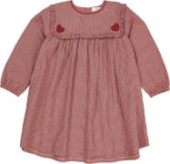 Copenhagen Colors Check Dress W. Heart EMB Str 128 - Red Check Combi K...