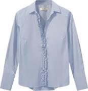 Mos Mosh Mmsybel Satin Shirt Kvinde Light Blue Langærmede Skjorter Str...