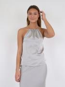 Neo Noir Soloma Heavy Sateen Top Kvinde Silver Toppe Str 40 - hos Maga...