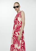 MANGO Bow Printed Dress Kvinde Red Maxi Kjoler Str L - hos Magasin